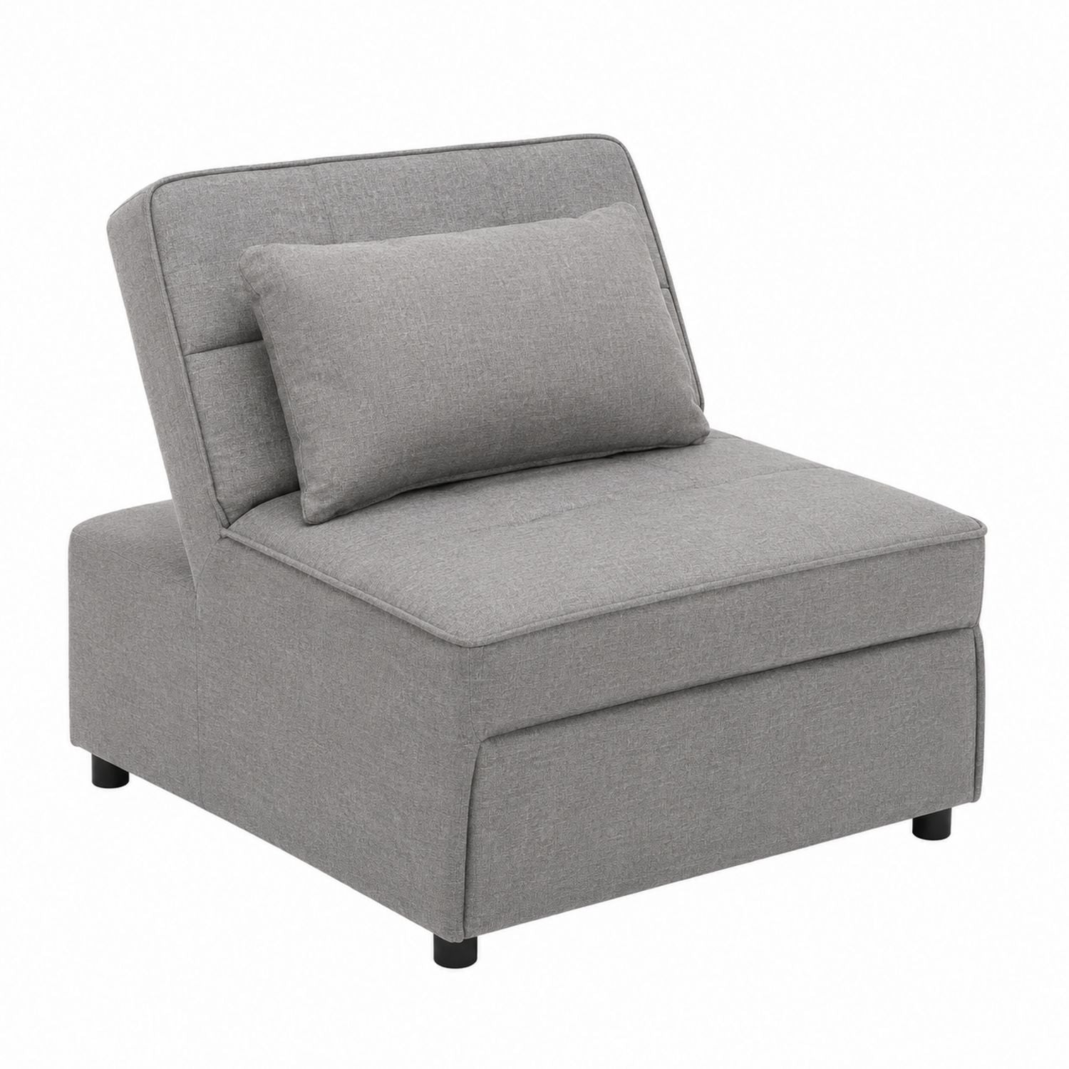 Grey Polyester Modular Sofa Chair with Pillow