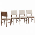 Set of 4 Fabric Upholstered Dining Chairs with Solid Wood Frame
