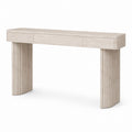 Travertine Console Table with Fluted Legs