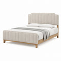 Upholstered Bed with Oak Frame Queen Size