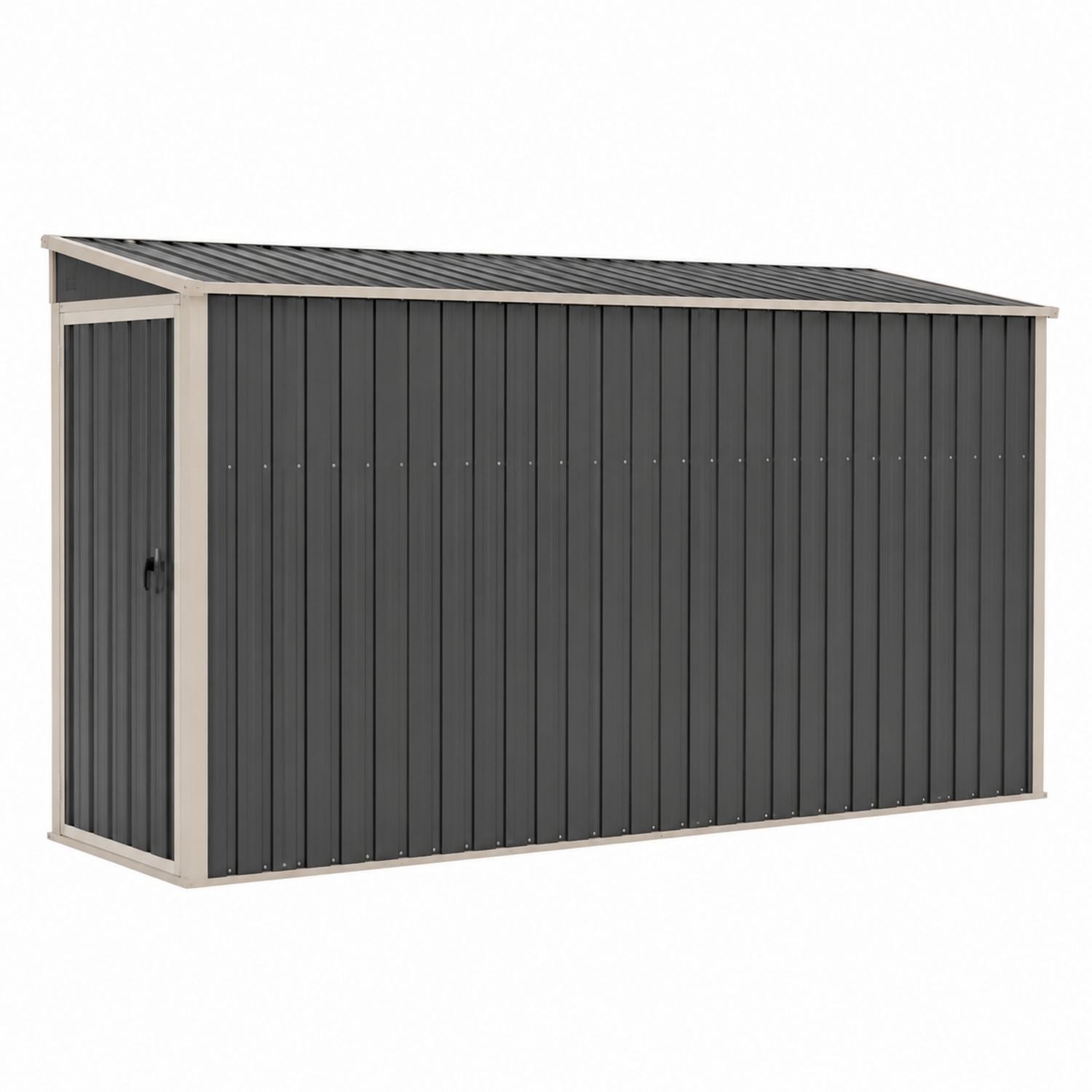 Metal Outdoor Storage Shed Galvanized Steel Grey 263x131x181 cm