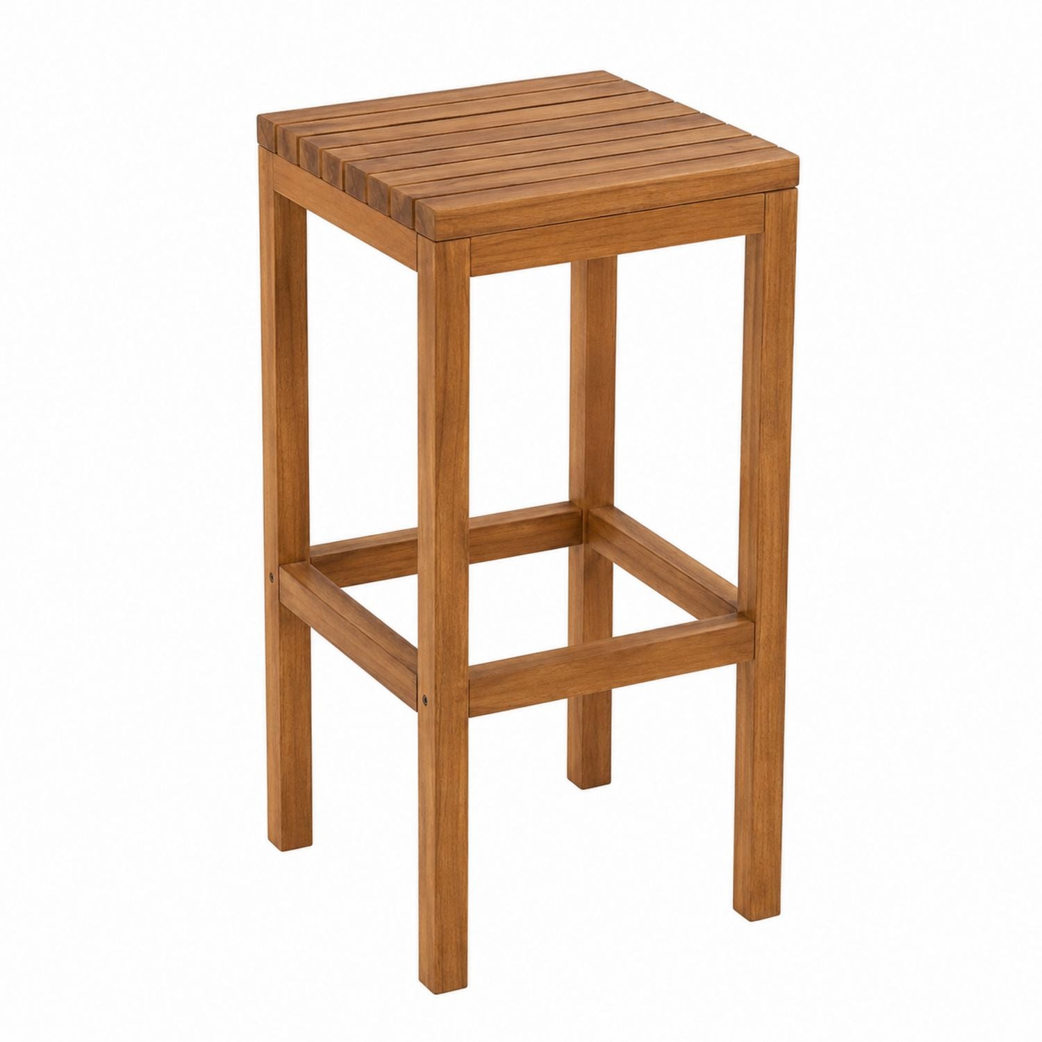 Teak Wood Outdoor Bar Stool Square 30x30x75 cm