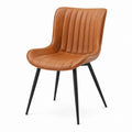 PU Leather Dining Chair with Metal Legs Brown