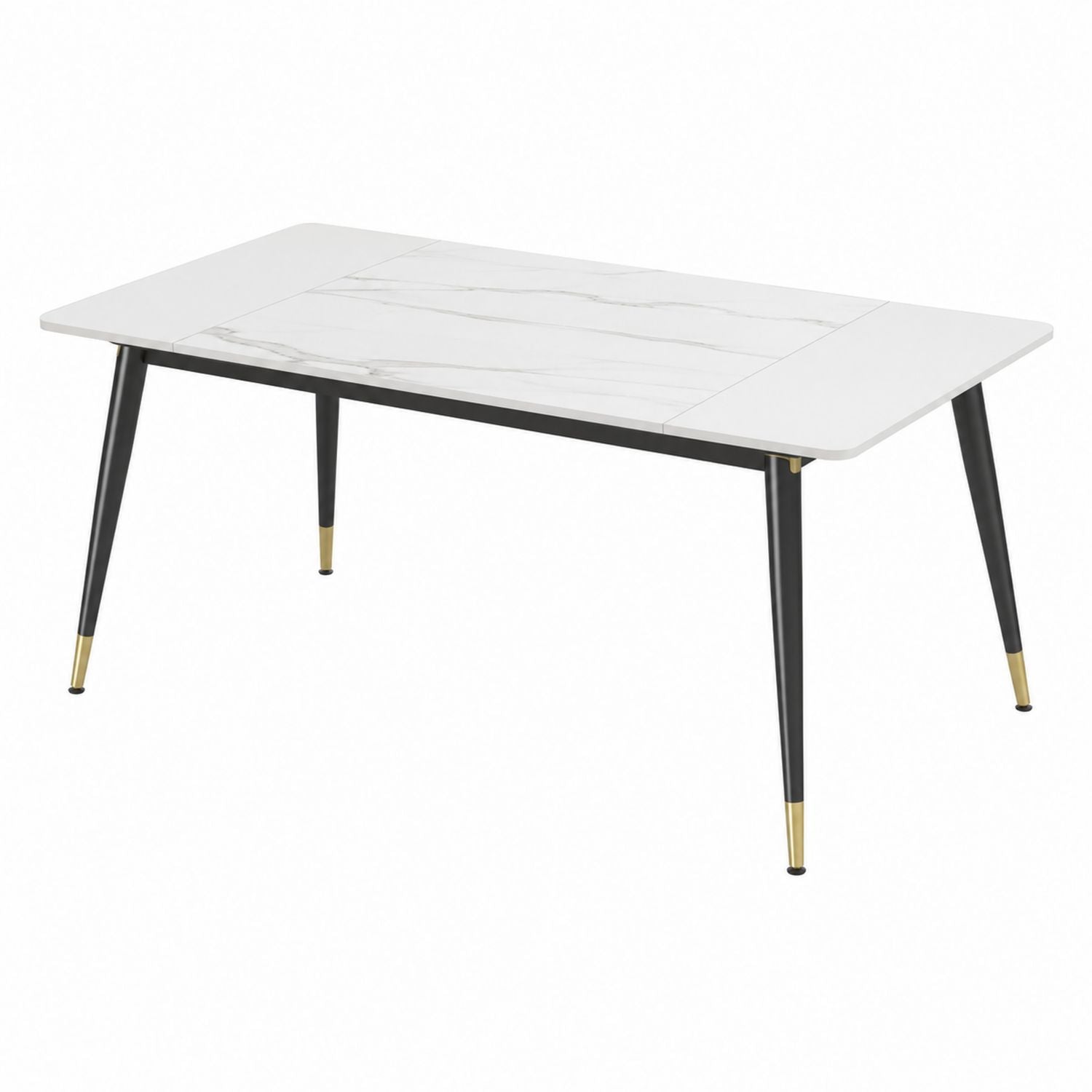Rectangular Marble Dining Table with Metal Legs
