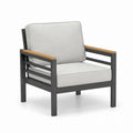 Outdoor Aluminum Patio Chair with Cushions Light Gray