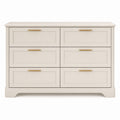 Wood Dresser with Metal Handles, Ivory, 120cm x 40cm x 80cm