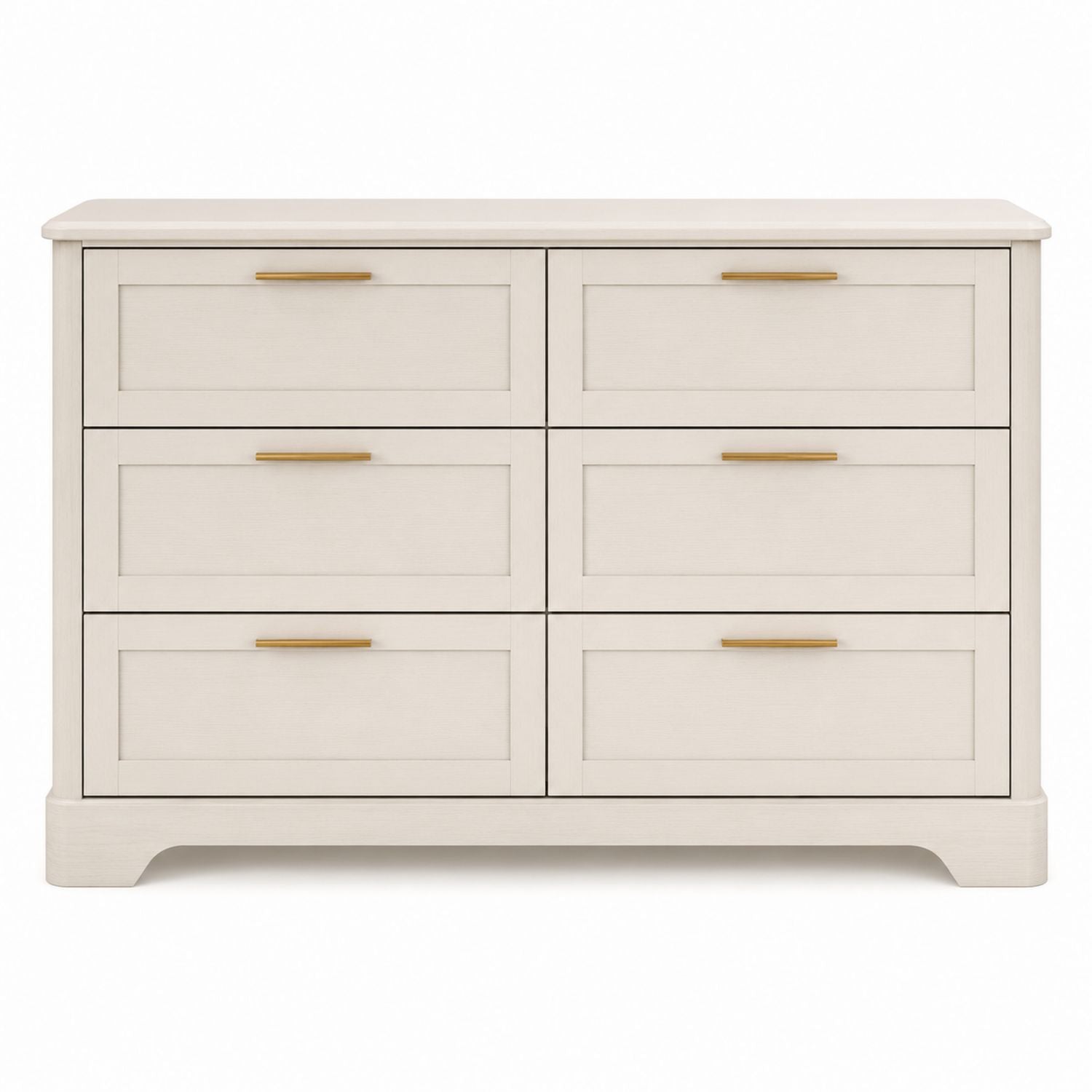 Wood Dresser with Metal Handles, Ivory, 120cm x 40cm x 80cm
