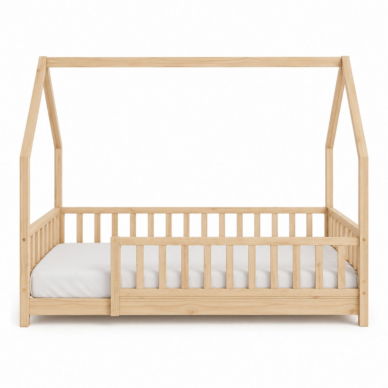 Wooden House Frame Toddler Bed Solid Pine 146cm x 76cm x 130cm