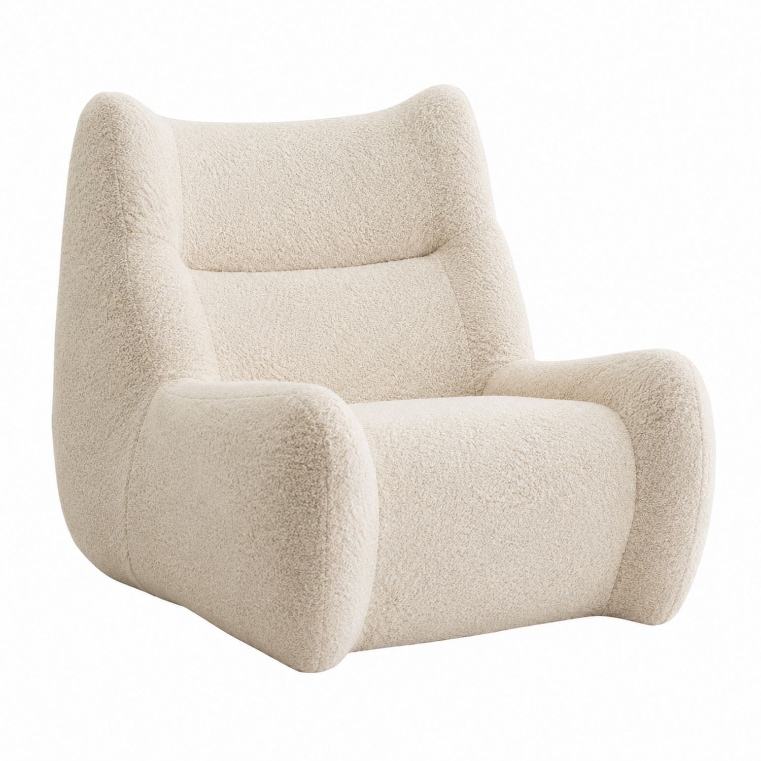 Polyester Upholstered Lounge Chair Beige