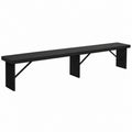 Black Oak Wood Bench 180cm for Indoor Use