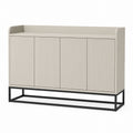 Beige Wood Sideboard with Metal Frame 150cm Length