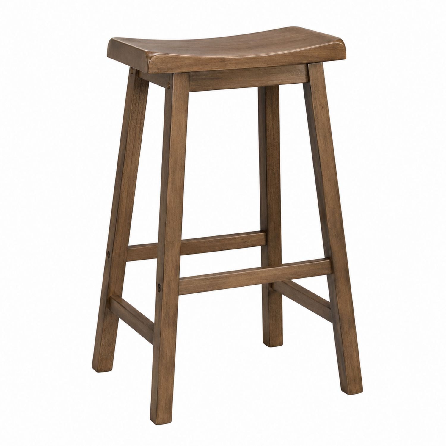 Wooden Saddle Seat Bar Stool 75cm Brown