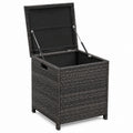 Outdoor PE Rattan Patio Storage Box Black 60x45x55 cm