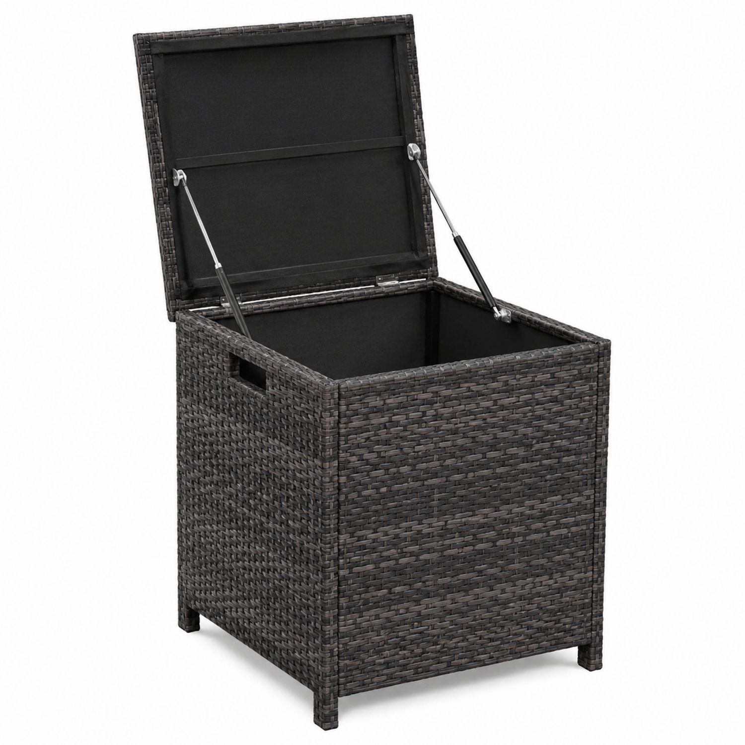 Outdoor PE Rattan Patio Storage Box Black 60x45x55 cm
