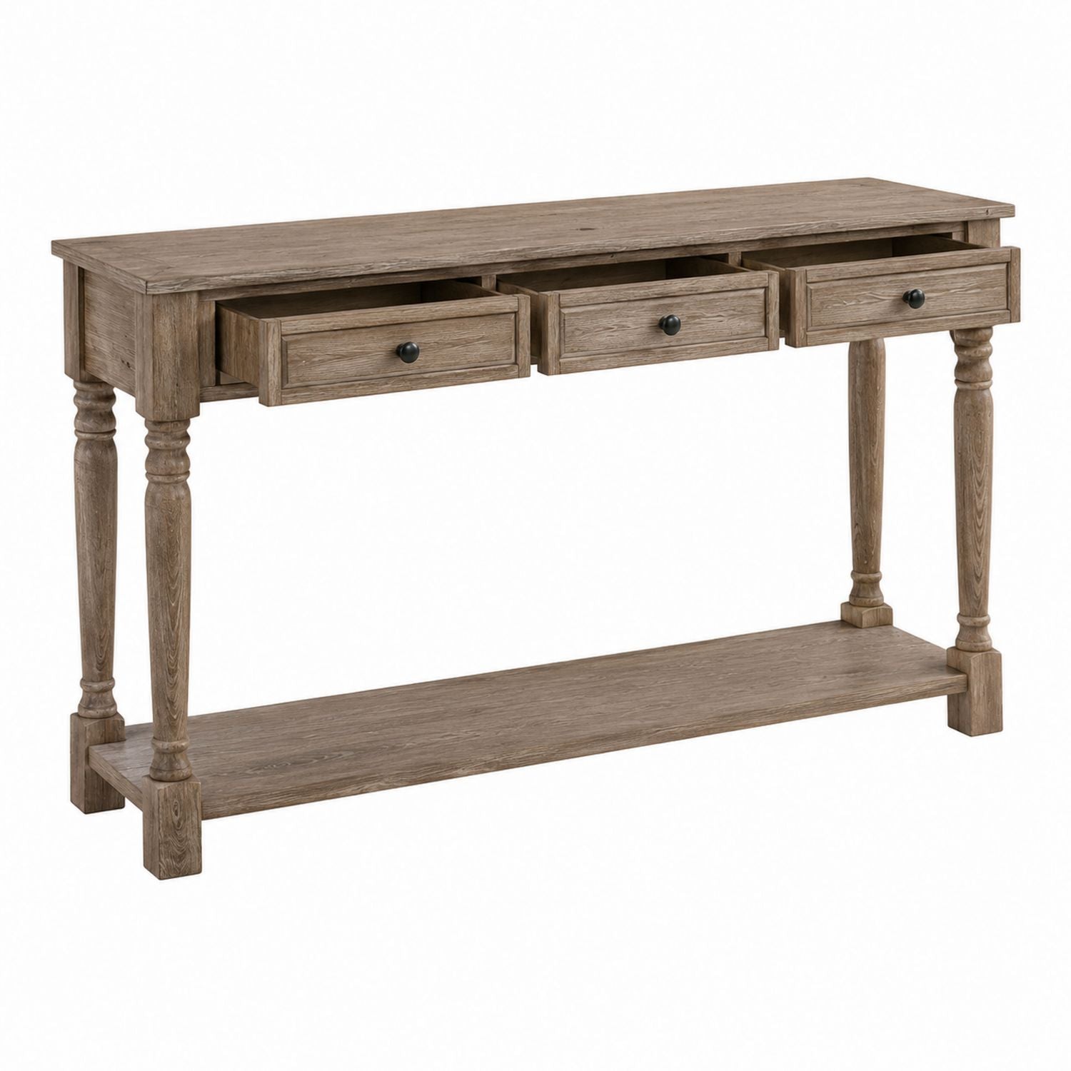 Oak Console Table with Drawers 150cm Natural Finish